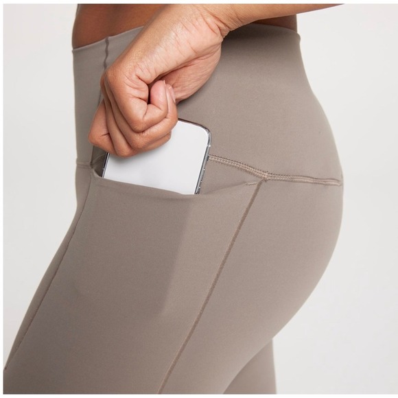 New Calla High Waisted Pocket Leggings Women's XS Workout Yoga Athleisure Taupe - Picture 5 of 14